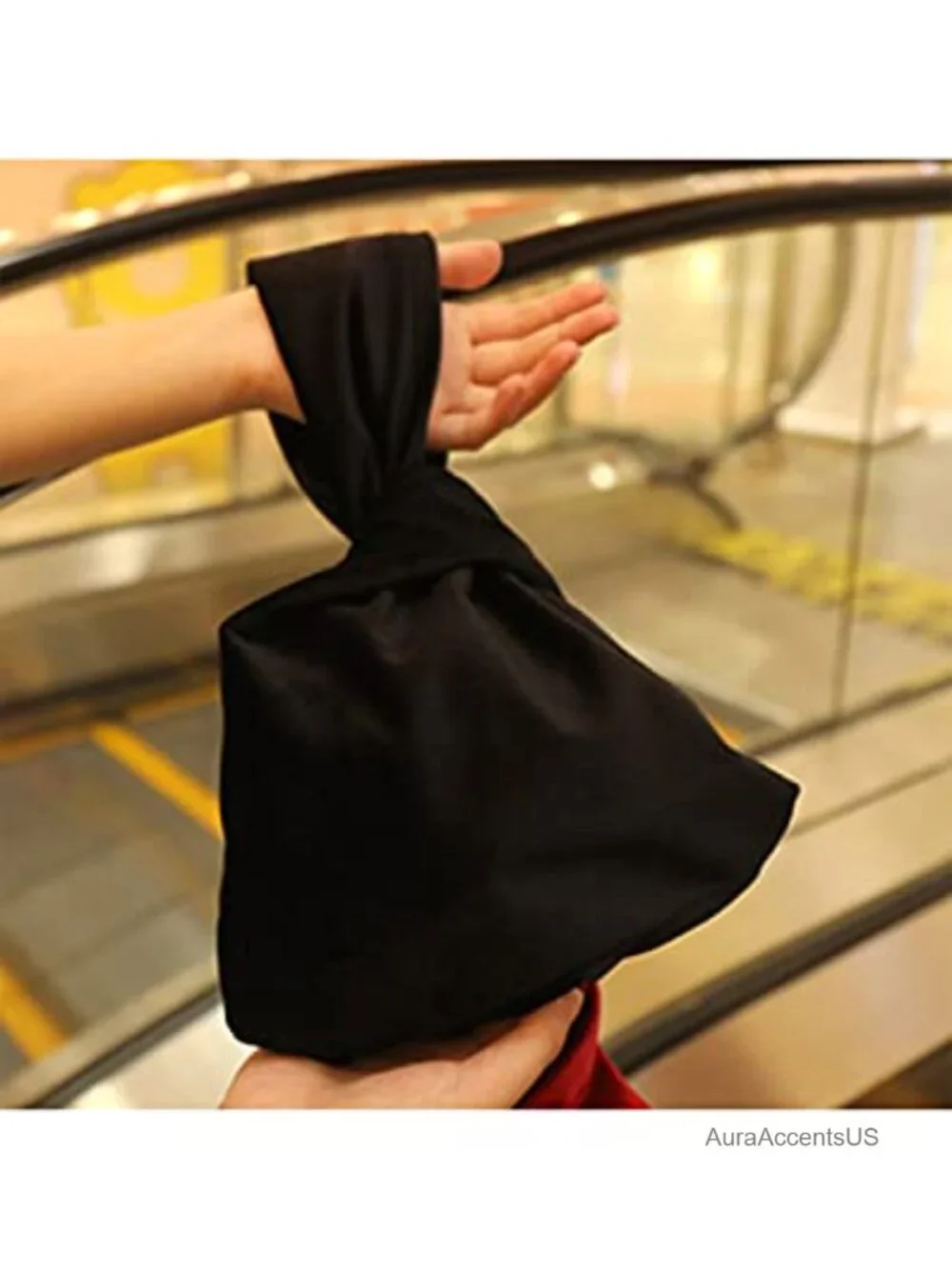 Velvet Knot Wristlet Bag with Wrist Strap for Parties & Night Out